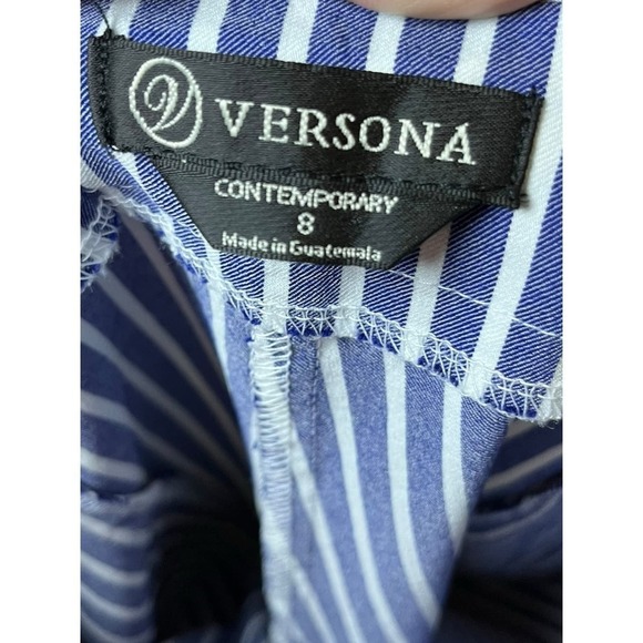 Verona Ladies Cropped Striped Blue Pants, 29 Waist, 23 Inseam, Pre-Owned - Picture 4 of 5